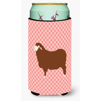 "Caroline's Treasures Merino Sheep Pink Check Decorative Can Hugger, Tall Boy, Multicolor"