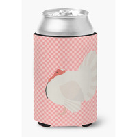 "Caroline's Treasures White Holland Turkey Pink Check Decorative Can Hugger, Multicolor"