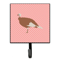 "Caroline's Treasures Jersey Buff Turkey Hen Pink Check Wall Hook, Small, Multicolor"