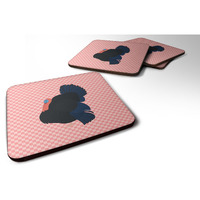 "Caroline's Treasures Norfolk Black Turkey Pink Check Decorative coasters, 3.5, Multicolor"