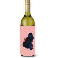 "Caroline's Treasures Norfolk Black Turkey Pink Check Decorative Bottle Hugger, 750 ml, Multicolor"