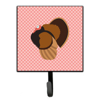 "Caroline's Treasures Bronze Turkey Pink Check Wall Hook, Small, Multicolor"