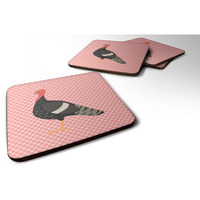 "Caroline's Treasures Marragansett Turkey Pink Check Decorative coasters, 3.5, Multicolor"