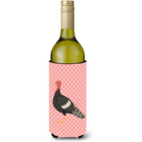 "Caroline's Treasures Marragansett Turkey Pink Check Decorative Bottle Hugger, 750 ml, Multicolor"