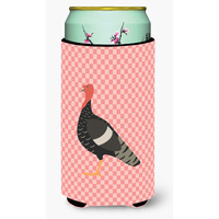 "Caroline's Treasures Marragansett Turkey Pink Check Decorative Can Hugger, Tall Boy, Multicolor"