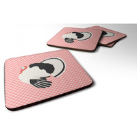"Caroline's Treasures Royal Palm Turkey Pink Check Decorative coasters, 3.5, Multicolor"