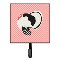 "Caroline's Treasures Royal Palm Turkey Pink Check Wall Hook, Small, Multicolor"