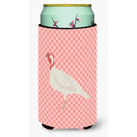 "Caroline's Treasures Beltsville Small White Turkey Hen Pink Check Decorative Can Hugger, Tall Boy, Multicolor"