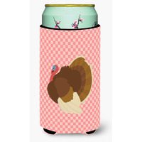"Caroline's Treasures French Turkey Dindon Pink Check Decorative Can Hugger, Tall Boy, Multicolor"