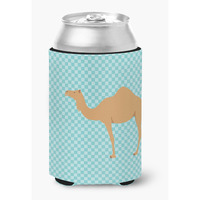 "Caroline's Treasures Arabian Camel Dromedary Blue Check Decorative Can Hugger, Multicolor"