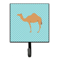 "Caroline's Treasures Arabian Camel Dromedary Blue Check Wall Hook, Small, Multicolor"