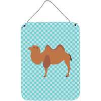 "Caroline's Treasures Bactrian Camel Blue Check Metal Print, 16hx12w, Multicolor"