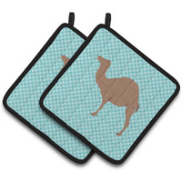 "Caroline's Treasures F1 Hybrid Camel Blue Check Decorated Pot Holder, 7.5"" x 7.5"""