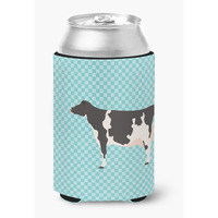 "Caroline's Treasures Holstein Cow Blue Check Decorative Can Hugger, Multicolor"