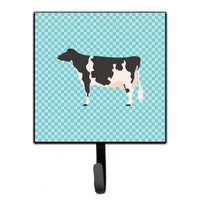 "Caroline's Treasures Holstein Cow Blue Check Wall Hook, Small, Multicolor"