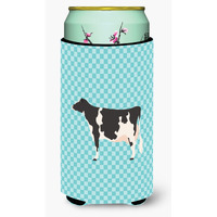 "Caroline's Treasures Holstein Cow Blue Check Decorative Can Hugger, Tall Boy, Multicolor"