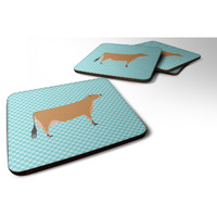 "Caroline's Treasures Jersey Cow Blue Check Decorative coasters, 3.5, Multicolor"