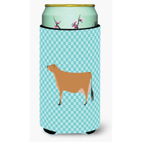 "Caroline's Treasures Jersey Cow Blue Check Decorative Can Hugger, Tall Boy, Multicolor"