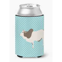 "Caroline's Treasures Malvi Cow Blue Check Decorative Can Hugger, Multicolor"