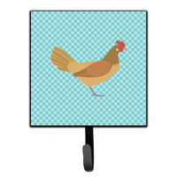 "Caroline's Treasures Frisian Friesian Chicken Blue Check Wall Hook, Small, Multicolor"