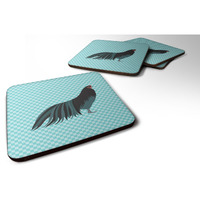 "Caroline's Treasures Sumatra Chicken Blue Check Decorative coasters, 3.5, Multicolor"