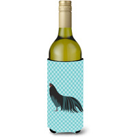 "Caroline's Treasures Sumatra Chicken Blue Check Decorative Bottle Hugger, 750 ml, Multicolor"
