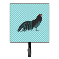 "Caroline's Treasures Sumatra Chicken Blue Check Wall Hook, Small, Multicolor"