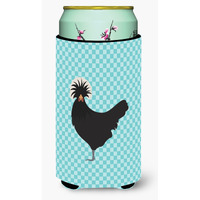 "Caroline's Treasures Polish Poland Chicken Blue Check Decorative Can Hugger, Tall Boy, Multicolor"