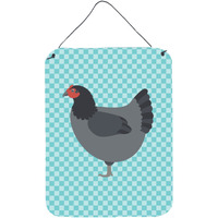 "Caroline's Treasures Jersey Giant Chicken Blue Check Metal Print, 16hx12w, Multicolor"