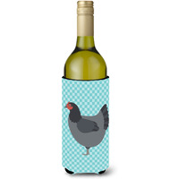 "Caroline's Treasures Jersey Giant Chicken Blue Check Decorative Bottle Hugger, 750 ml, Multicolor"