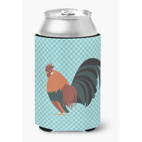 "Caroline's Treasures Dutch Bantam Chicken Blue Check Decorative Can Hugger, Multicolor"