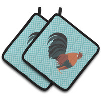 "Caroline's Treasures Dutch Bantam Chicken Blue Check Decorated Pot Holder, 7.5"" x 7.5"""