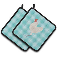 "Caroline's Treasures German Langshan Chicken Blue Check Decorated Pot Holder, 7.5"" x 7.5"""