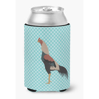 "Caroline's Treasures Kulang Chicken Blue Check Decorative Can Hugger, Multicolor"