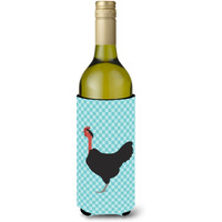 "Caroline's Treasures Naked Neck Chicken Blue Check Decorative Bottle Hugger, 750 ml, Multicolor"