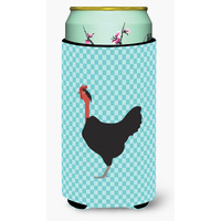 "Caroline's Treasures Naked Neck Chicken Blue Check Decorative Can Hugger, Tall Boy, Multicolor"