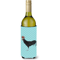 "Caroline's Treasures Minorca Ctalalan Chicken Blue Check Decorative Bottle Hugger, 750 ml, Multicolor"