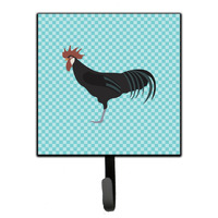 "Caroline's Treasures Minorca Ctalalan Chicken Blue Check Wall Hook, Small, Multicolor"