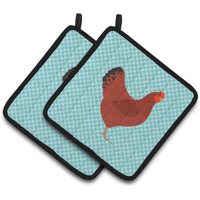 "Caroline's Treasures New Hampshire Red Chicken Blue Check Decorated Pot Holder, 7.5"" x 7.5"""