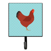 "Caroline's Treasures New Hampshire Red Chicken Blue Check Wall Hook, Small, Multicolor"