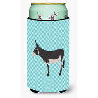 "Caroline's Treasures American Mammoth Jack Donkey Blue Check Decorative Can Hugger, Tall Boy, Multicolor"