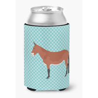 "Caroline's Treasures Mule Blue Check Decorative Can Hugger, Multicolor"