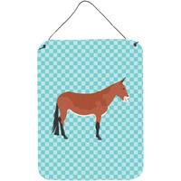 "Caroline's Treasures Mule Blue Check Metal Print, 16hx12w, Multicolor"
