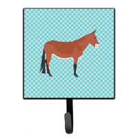 "Caroline's Treasures Mule Blue Check Wall Hook, Small, Multicolor"