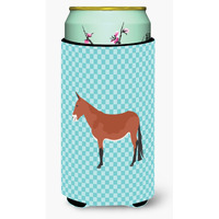 "Caroline's Treasures Mule Blue Check Decorative Can Hugger, Tall Boy, Multicolor"