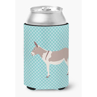 "Caroline's Treasures Australian Teamster Donkey Blue Check Decorative Can Hugger, Multicolor"