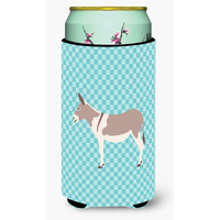 "Caroline's Treasures Australian Teamster Donkey Blue Check Decorative Can Hugger, Tall Boy, Multicolor"