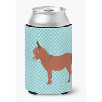 "Caroline's Treasures Irish Donkey Blue Check Decorative Can Hugger, Multicolor"