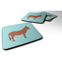 "Caroline's Treasures Irish Donkey Blue Check Decorative coasters, 3.5, Multicolor"