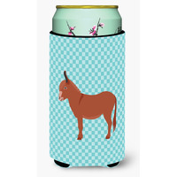 "Caroline's Treasures Irish Donkey Blue Check Decorative Can Hugger, Tall Boy, Multicolor"